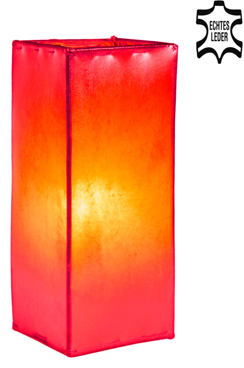 Lampe de table en cuir Janka Rouge box