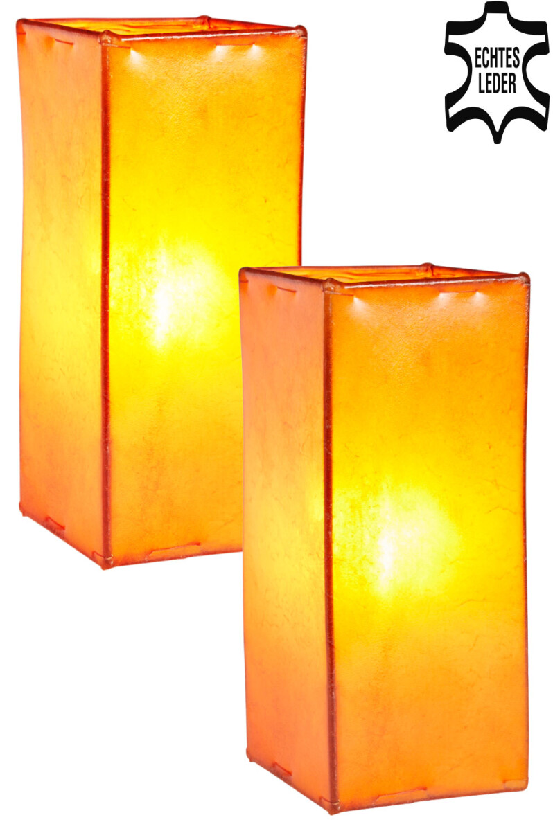 Lot de 2 lampes de chevet / lampes de table Janka orange
