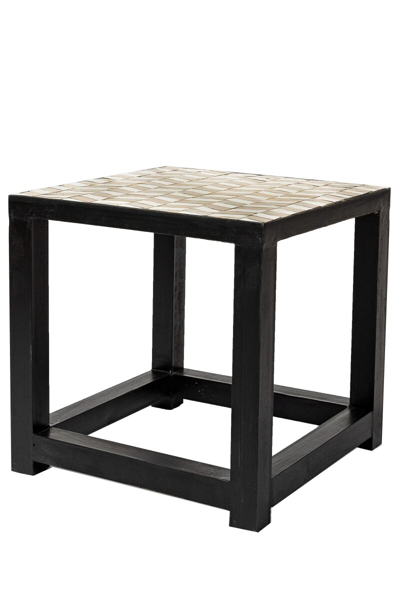 Table mosaïque La Linea Blanc Beige box