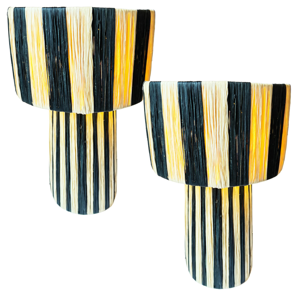 Lot de 2 lampes de table décoratives style boh&egrave