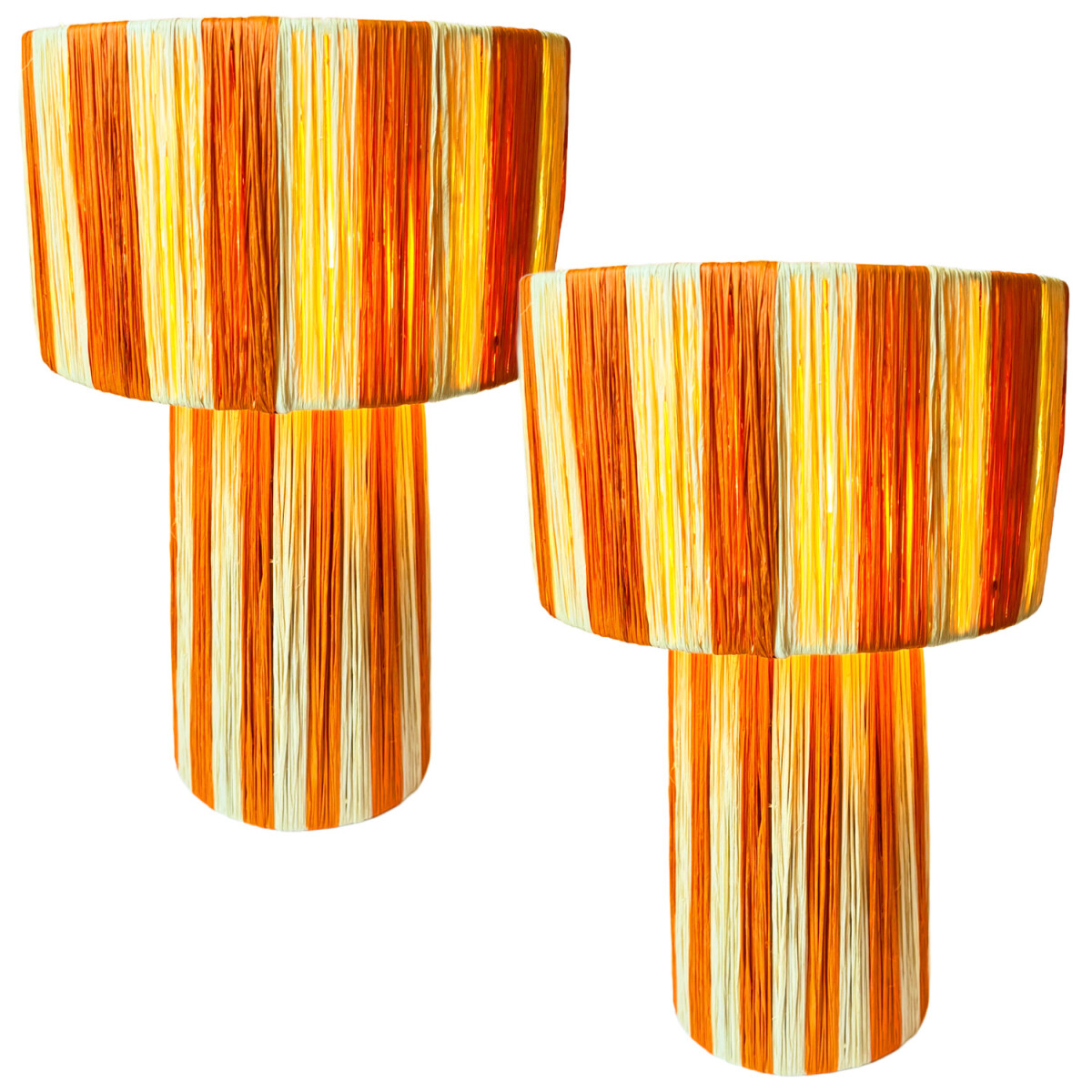 Lot de 2 lampes de table décoratives style boh&egrave
