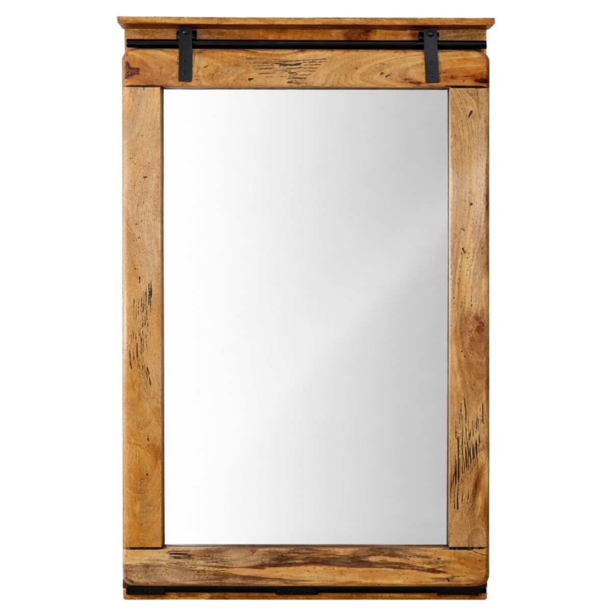 Miroir mural EFGH Industrial Vintage en bois massif 114 cm