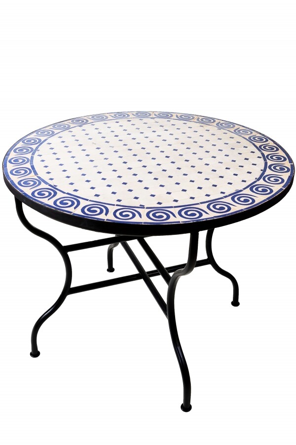 Table en mosaïque marocaine « Spirale » 100
