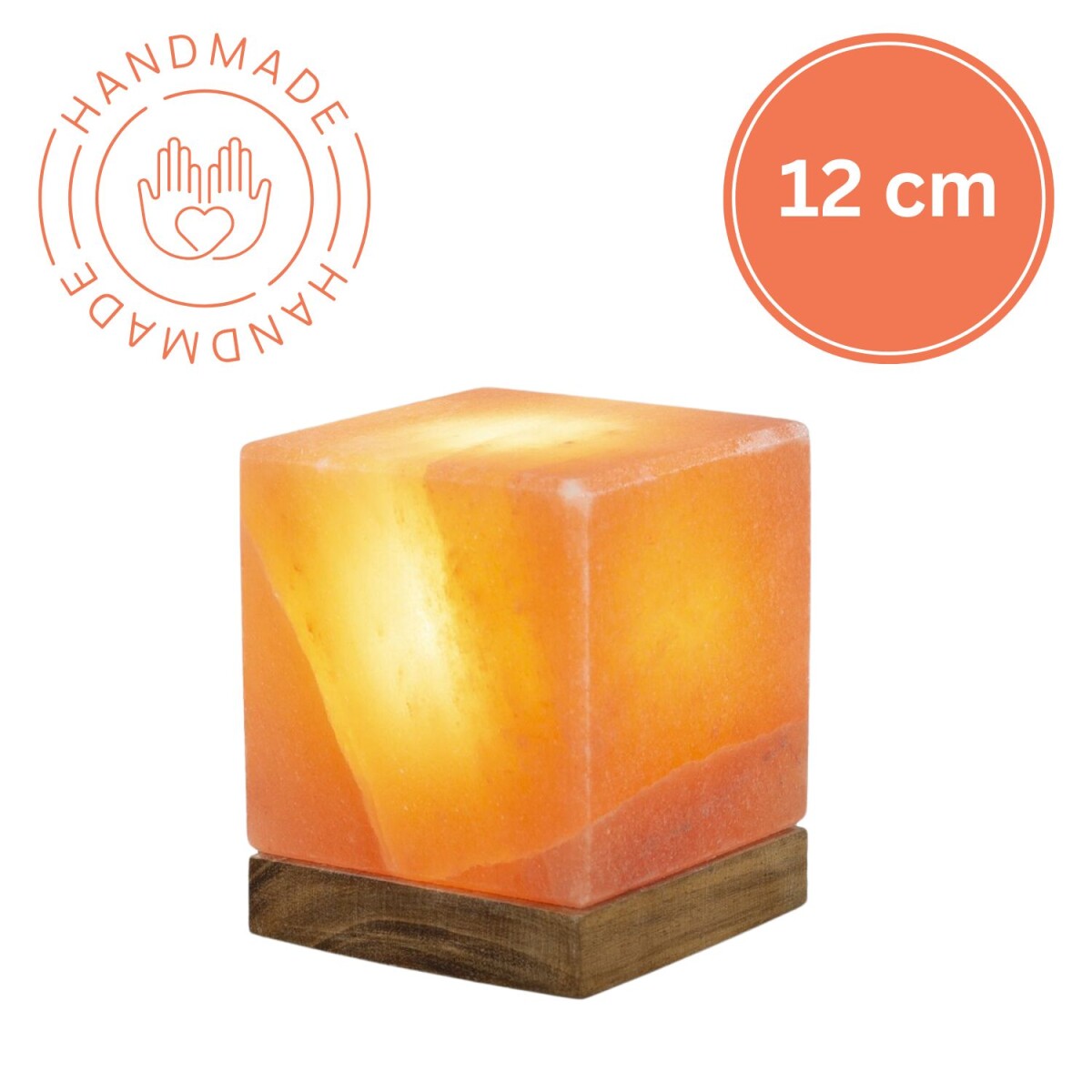 Cristal de sel lumineux KUBUS 12 cm - Cristal de sel, lumi&e