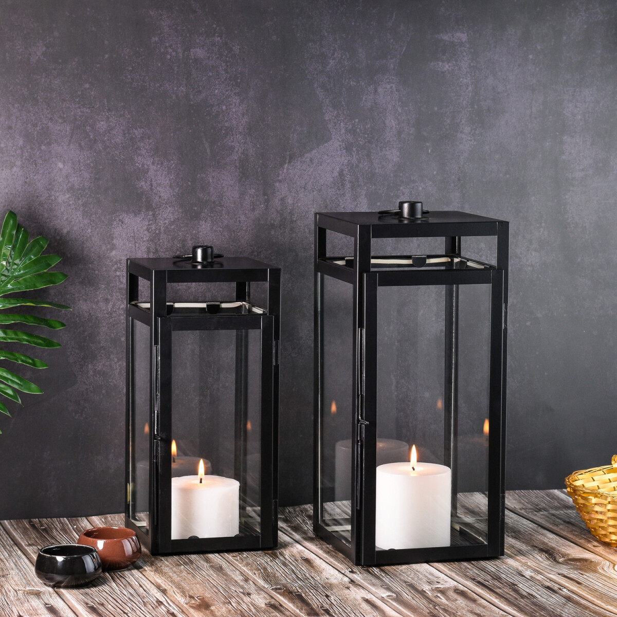 Lot de 2 lanternes de jardin de style sc box
