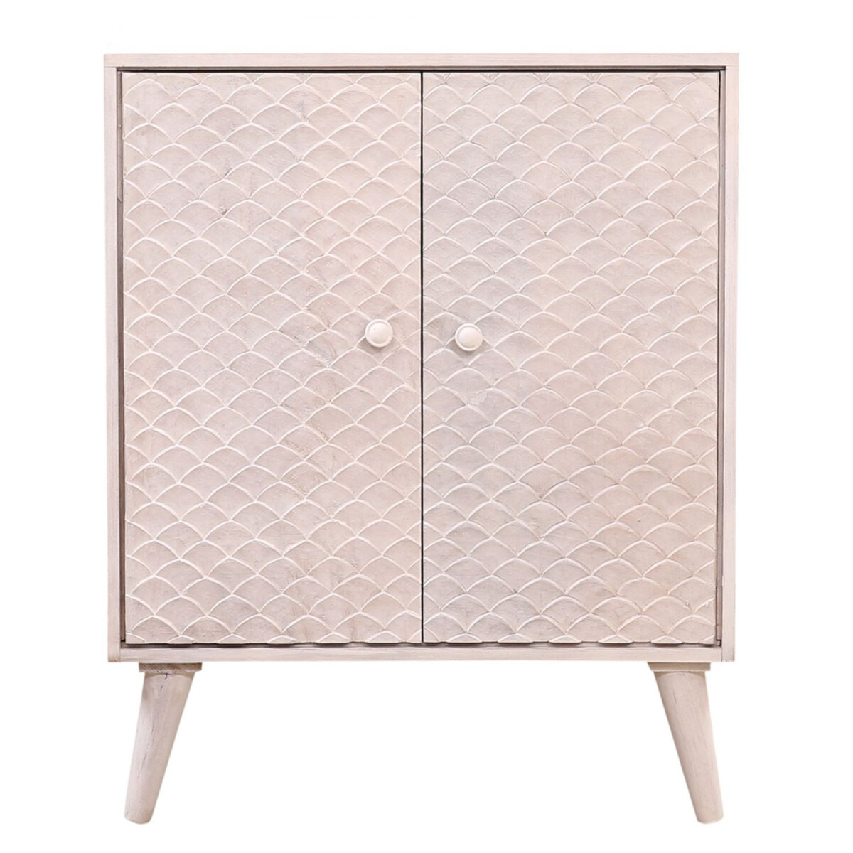 Buffet de style bohème en bois Mathis Blanc