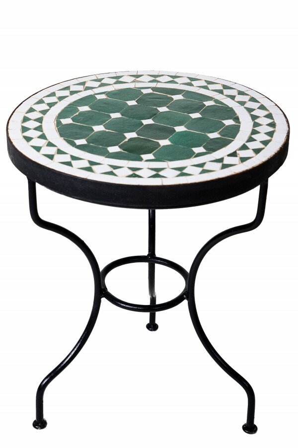 Table en mosaïque Marrakech verte e box