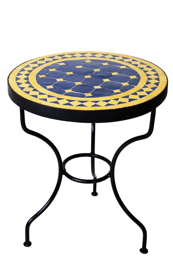 Table en mosaïque Marrakech bleu et box