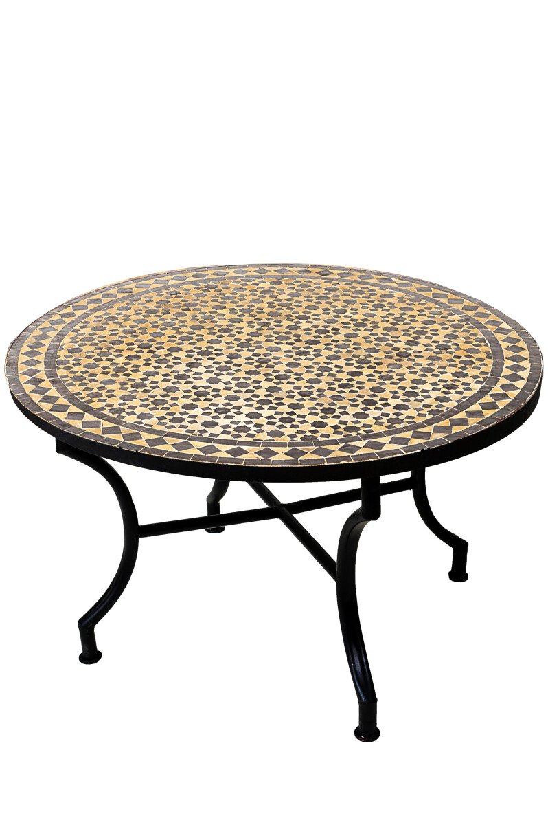 Table en mosaïque marocaine Albaicin, beige et marron f